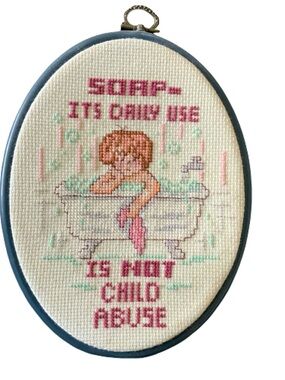 Vintage 1980´s Simplicity Dear Johns Cross Stitch. Bathroom humour.
